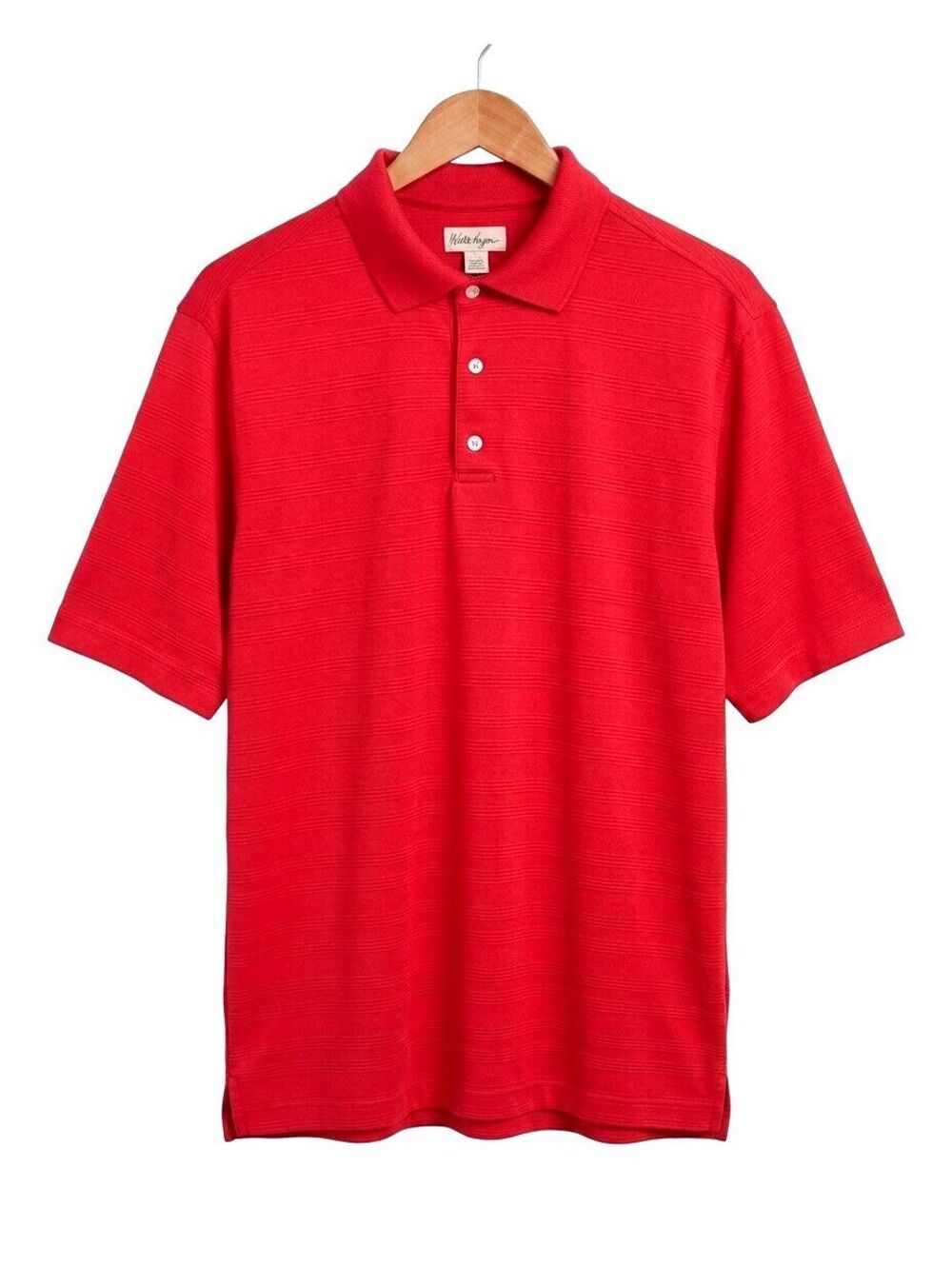 Walter Hagen Mens Red Golf Polo Shirt L Short Sleeve Solid Casual Sporty Top